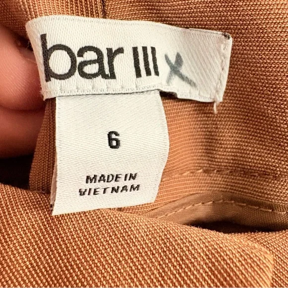 Bar III Women's Slim Straight Tan Trousers - Picture 4 of 8